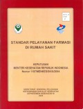 Standar Pelayanan Farmasi di Rumah Sakit